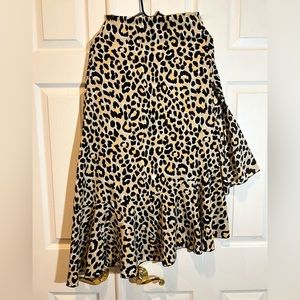 High low leopard print skirt